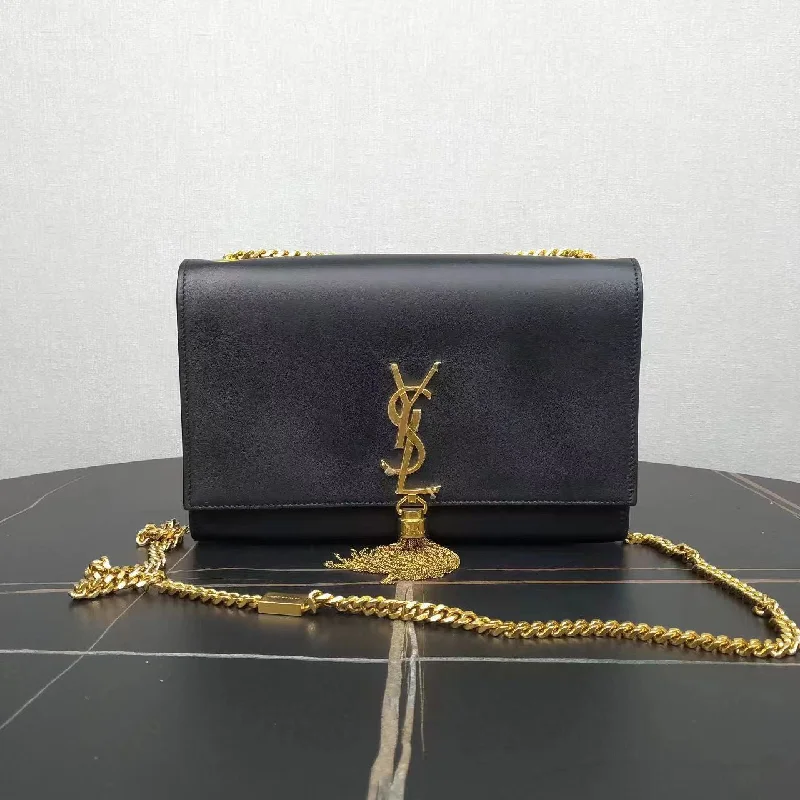 Yves Saint Laurent mini bags with chain strapsYSL Saint Laurent Tassel Flap Bag Leather Black