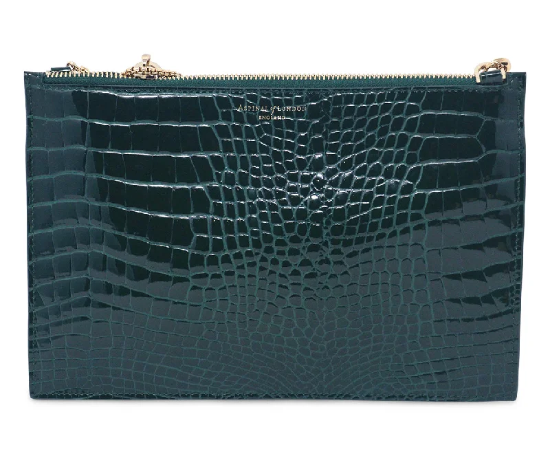 Yves Saint Laurent bags for sophisticated looksAspinal of London Green Pressed Leather Clutch