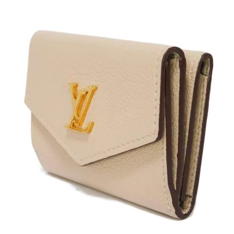 Louis Vuitton bags with a front - zip pocket for small items like keysLOUIS VUITTON Trifold Wallet Portefeuille Lock Mini Snap Button Compact LV Logo Greige M69340 Men's Women's Billfold