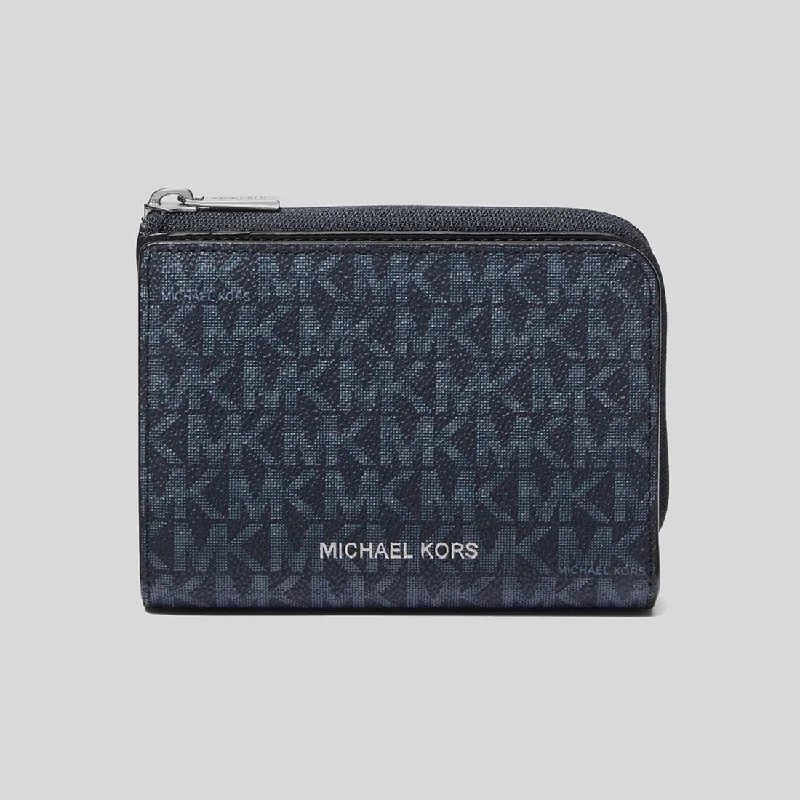 Michael Michael Kors Bags for meditation retreats in a simple and peaceful designMICHAEL KORS Cooper Signature Logo Folio Wallet Amiral Blue 36F2LCOF3B