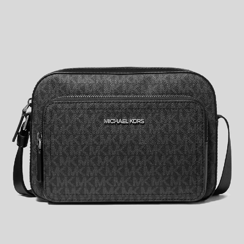 Michael Michael Kors Bags for safari trips in a durable and earth - toned styleMICHAEL KORS Cooper Signature Logo Utility Crossbody Bag Black 37F4LCOC6U