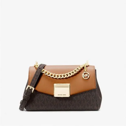 Michael Michael Kors Bags for stay - at - home moms for a touch of luxuryLita Small Two-Tone Logo and Leather Crossbody Bag