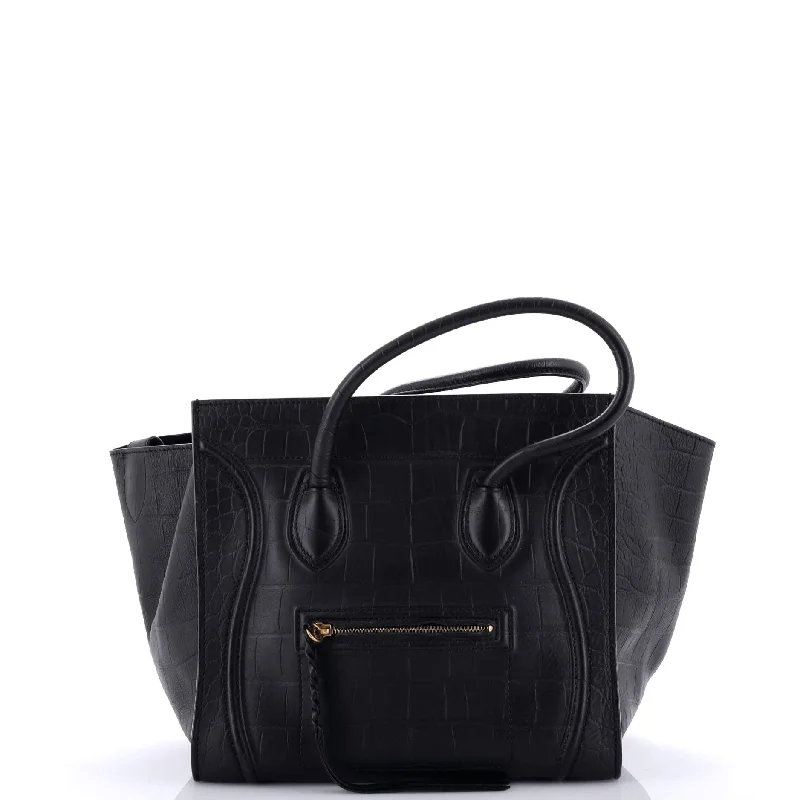 Kids' Sized Celine - Inspired Bags for Young Fashion LoversPhantom Bag Crocodile Embossed Leather Medium