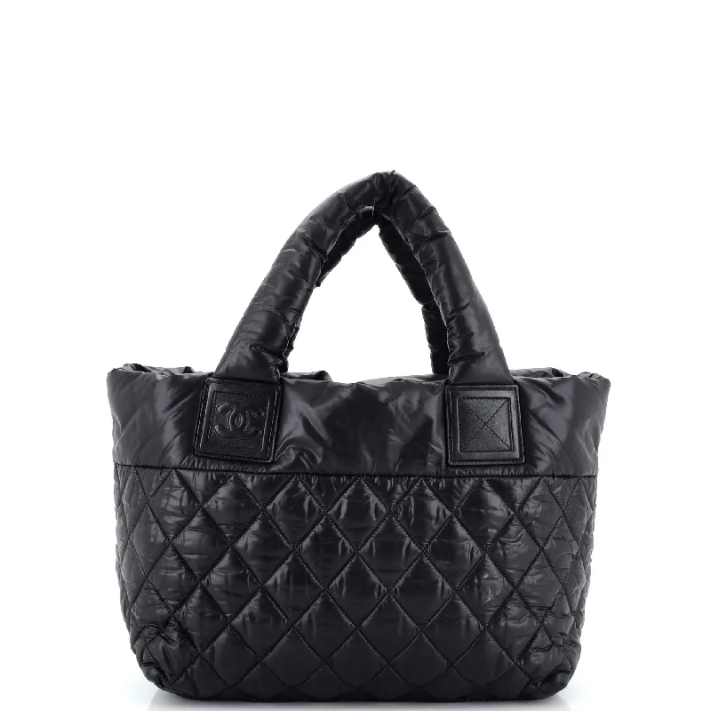 Fendi bags with a leather - bound notebook insert for jotting down notesCoco Cocoon Reversible Tote Quilted Nylon Small