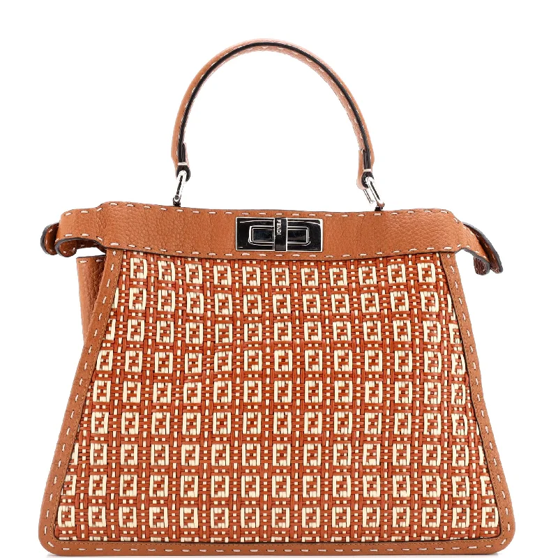 Fendi By The Way bags with a laser - cut leather detail for a modern and intricate lookPeekaboo ISeeU Bag Woven Leather Medium