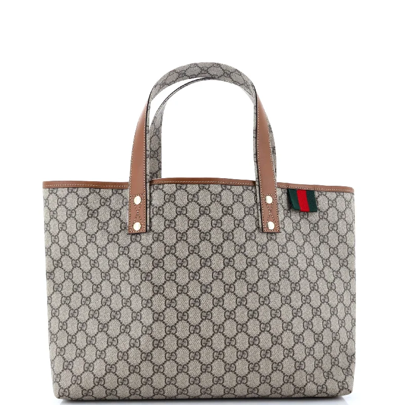 Fendi By The Way bags with a crystal - embellished FF logo for added luxury and glamourWeb Loop Tote GG Coated Canvas Medium