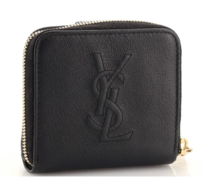 Yves Saint Laurent bags for sophisticated looksYVES SAINT LAURENT (YSL) Belle De Jour Leather Compact Zip Wallet Black